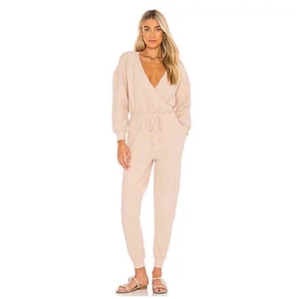 L*space Coastin' Jumper Jumpsuit Long Sleeve Women's Sandstone Size: large